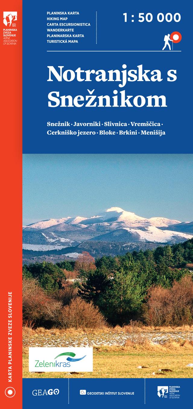 Planinska karta Notranjska s Snežnikom